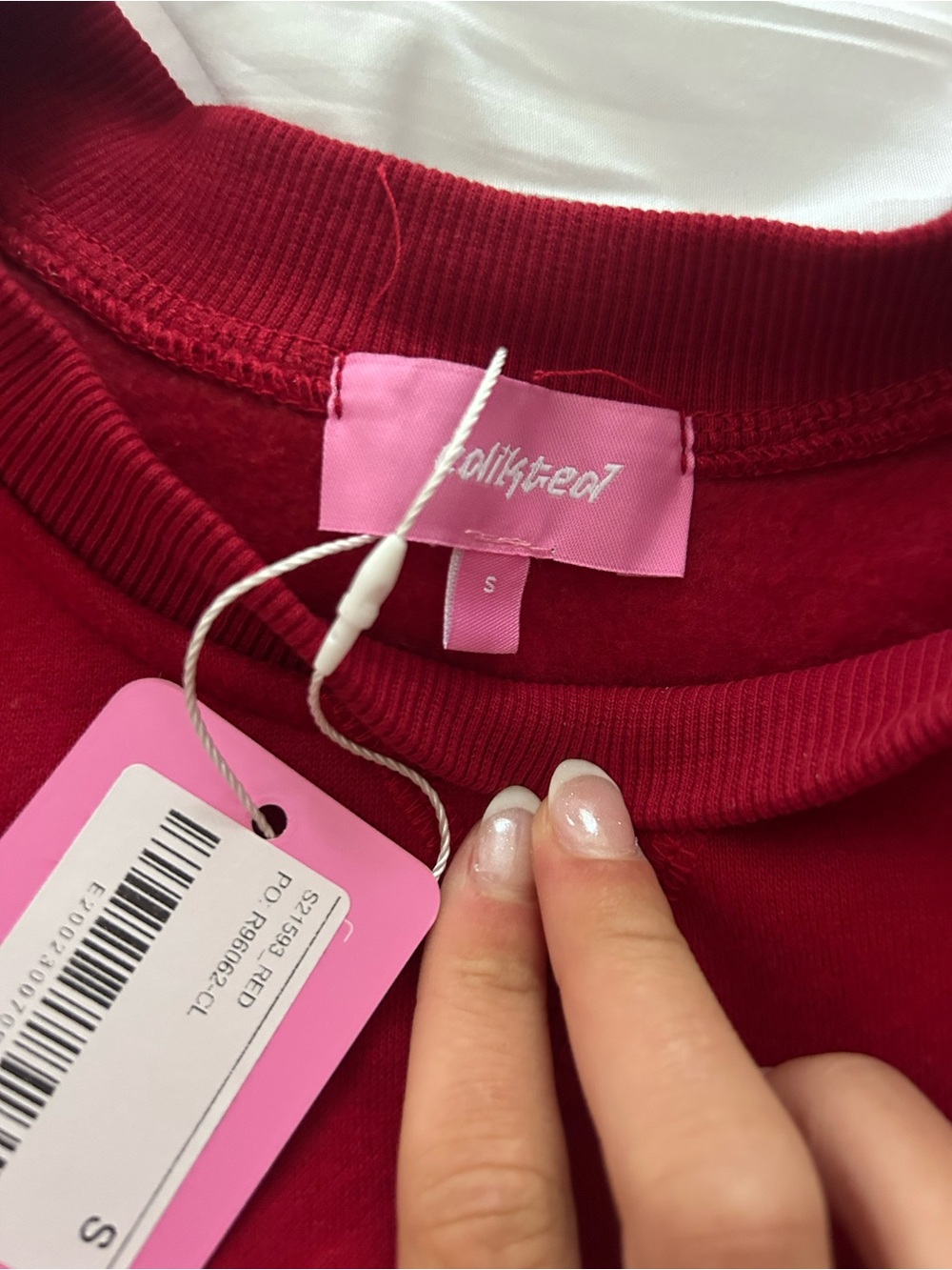 Edikted Red Collegiate Crewneck Sweatshirt - Picture 4 of 5